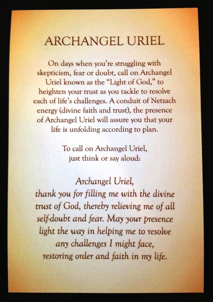 A short prayer/meditation for Archangel Uriel by Rebecca Ros