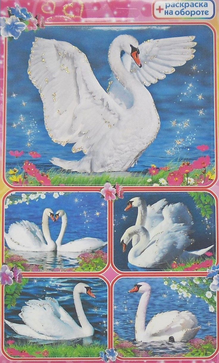 Russian glitter swan stickers