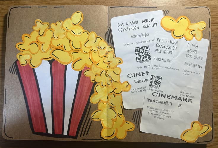 #journal #movie #ticket #popcorn #wutheringheights #projecth