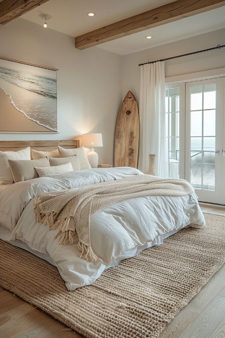 The Sleek Sand & Surf Bedroom combines modern design element