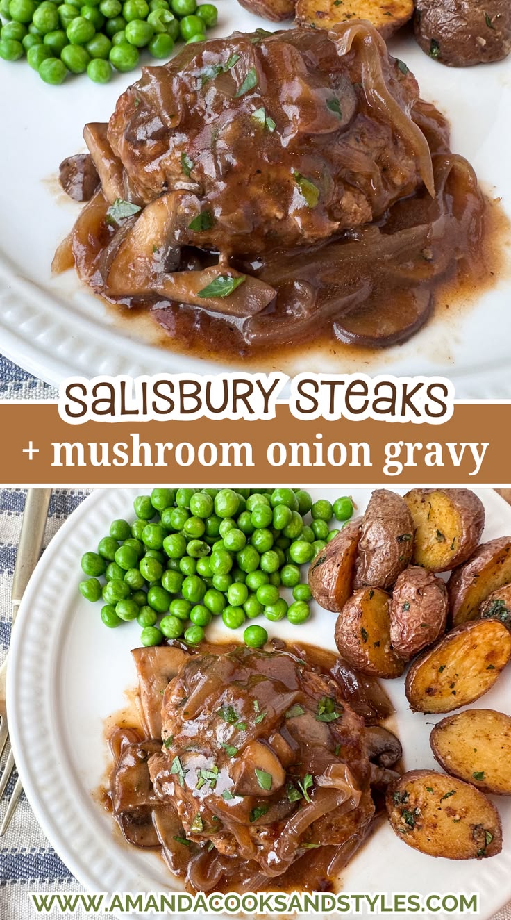 Salisbury Steak Recipe - A 50/50 blend of ground beef and gr