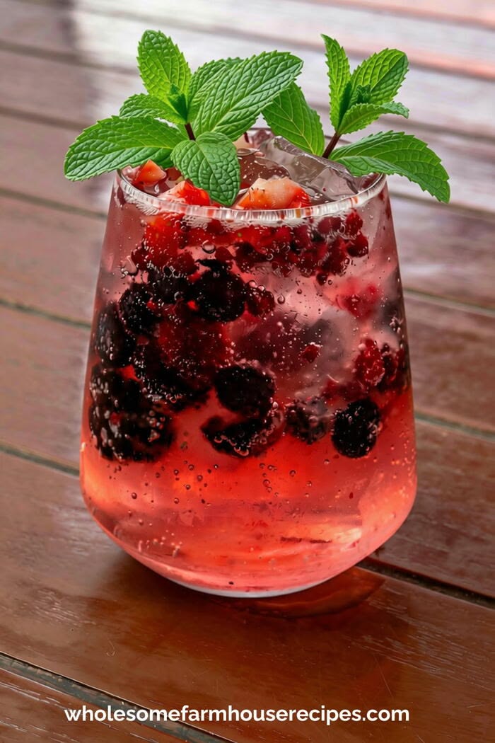 This Mixed Berry Summer Refresher combines fresh raspberries