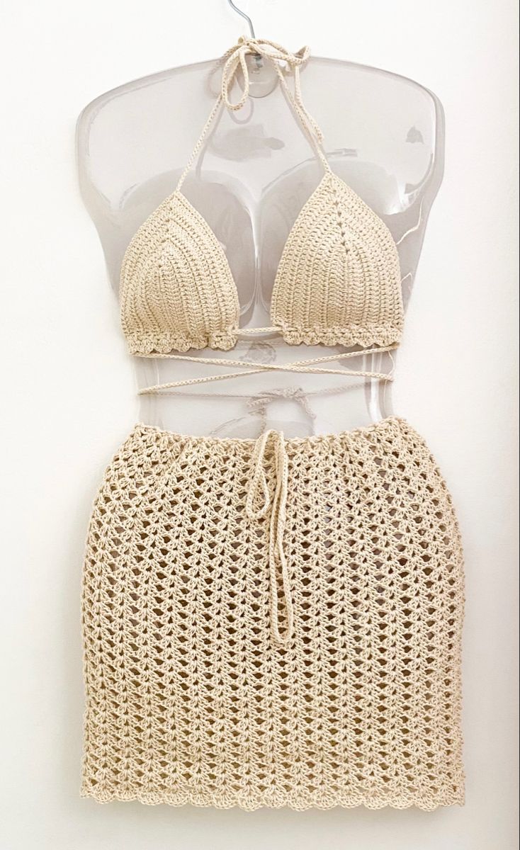 Conjunto de crochê, saia mais top. 100% artesanal. Modelo su