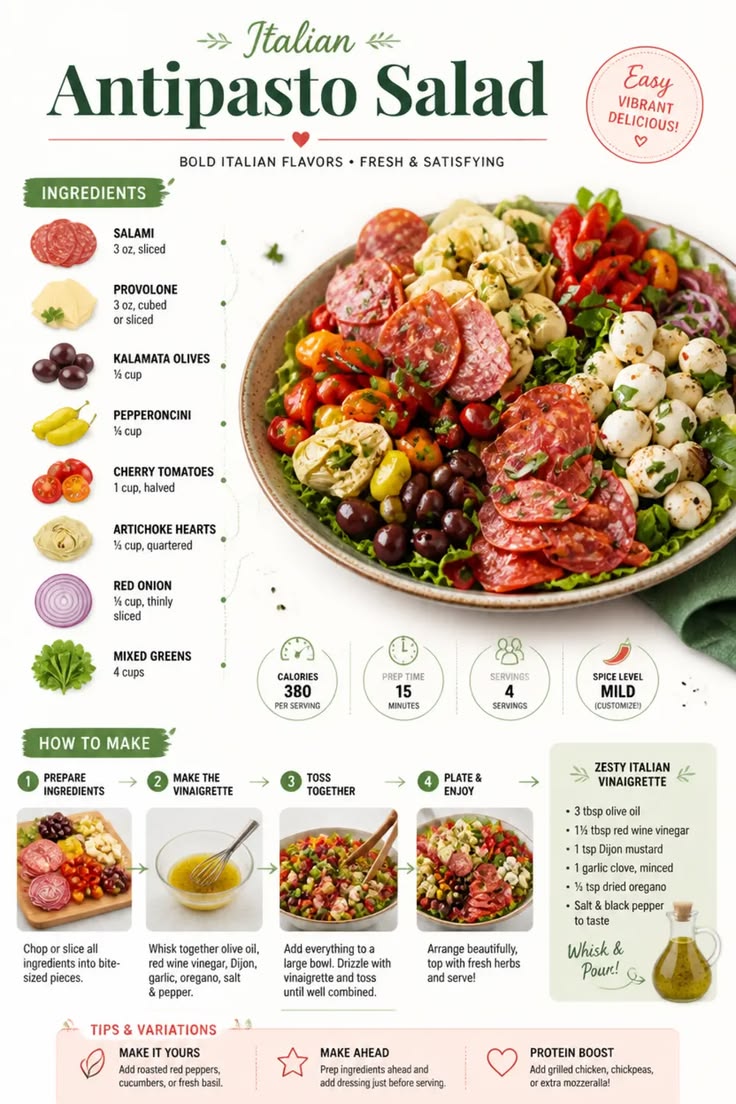 This Italian antipasto salad comes together in minutes with 