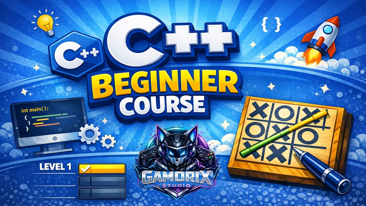 Tic‑Tac‑Toe for Beginners Level 1 | Stage 1: Variables, Input & Output – Learn C++ Game Programming