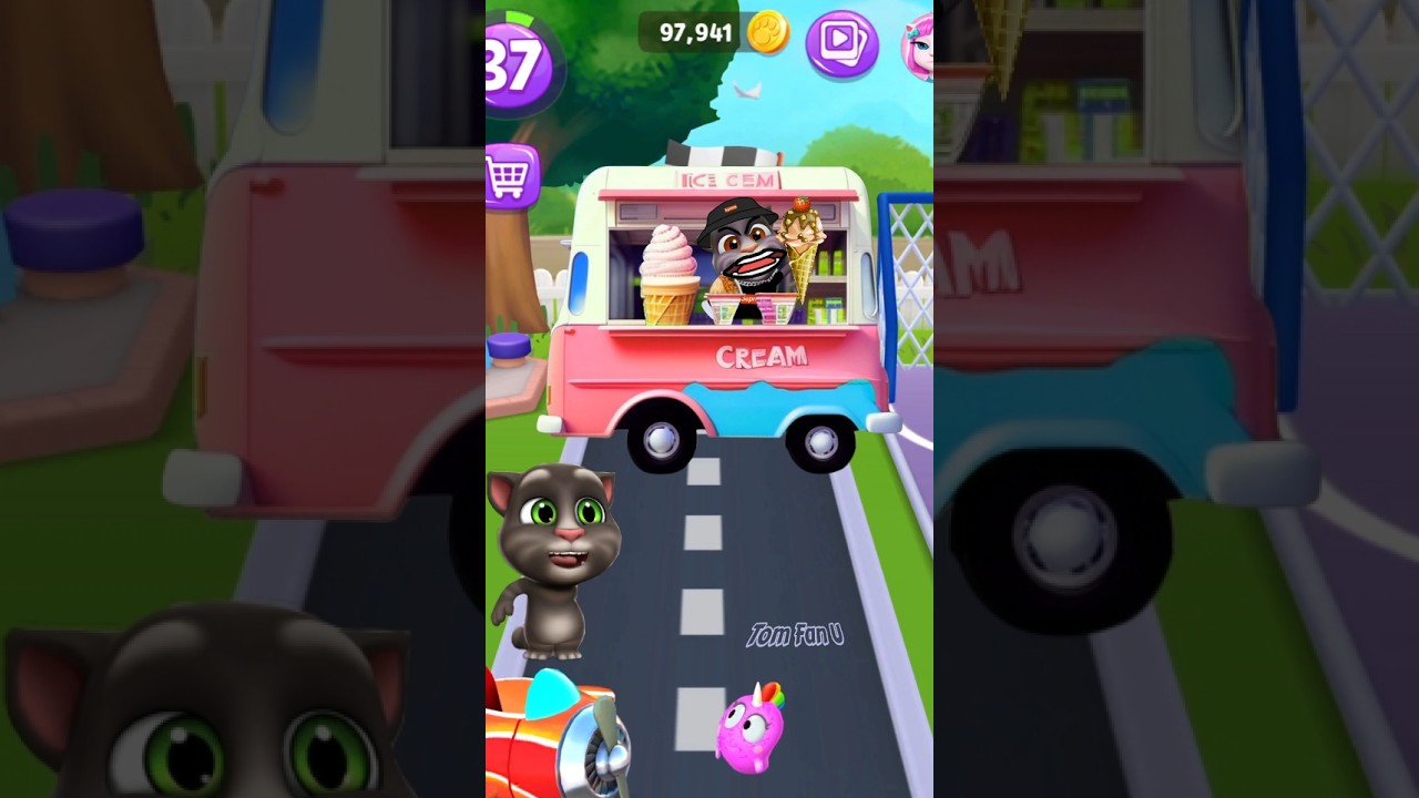 Ice Cream Shop My Talking Tom 2 #shorts #tom #cute #cat #animation #mytalkingtom #trend1 26