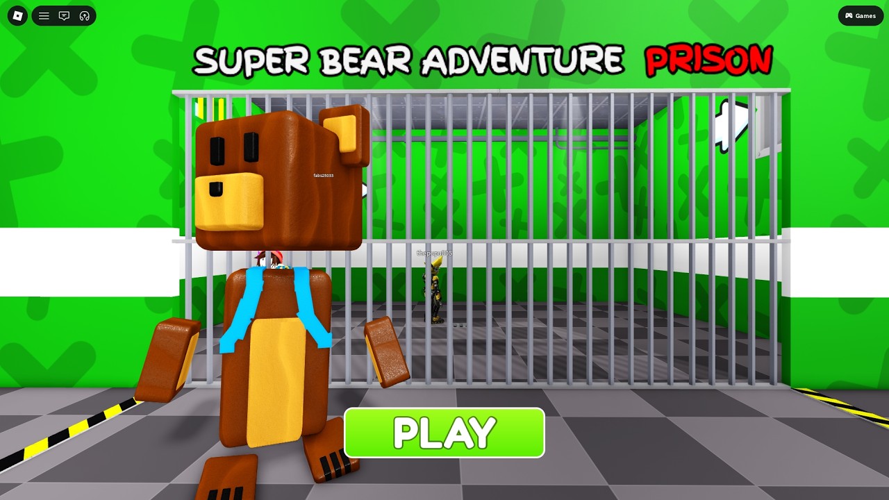 Super Bear Adventure Prison Run! Obbyroblox Gameplay Walkthrough No Death 4K
