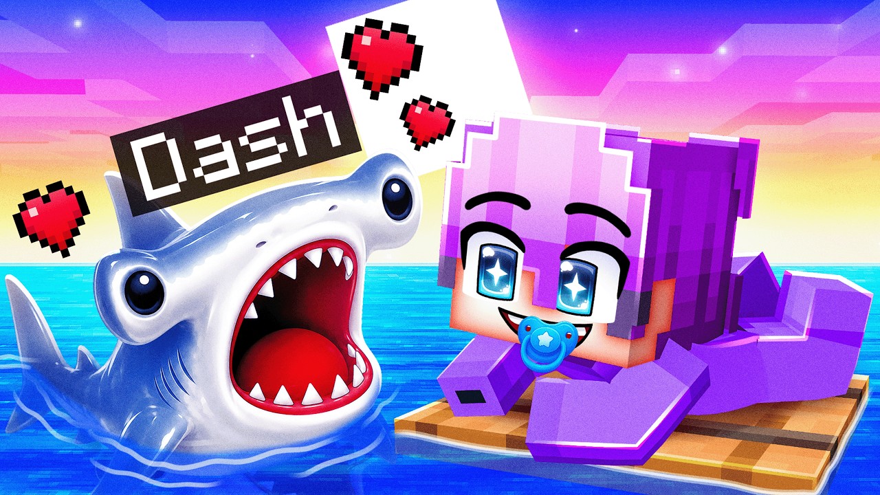 I Pretended to be BABY HAMMERHEAD on a One RAFT!