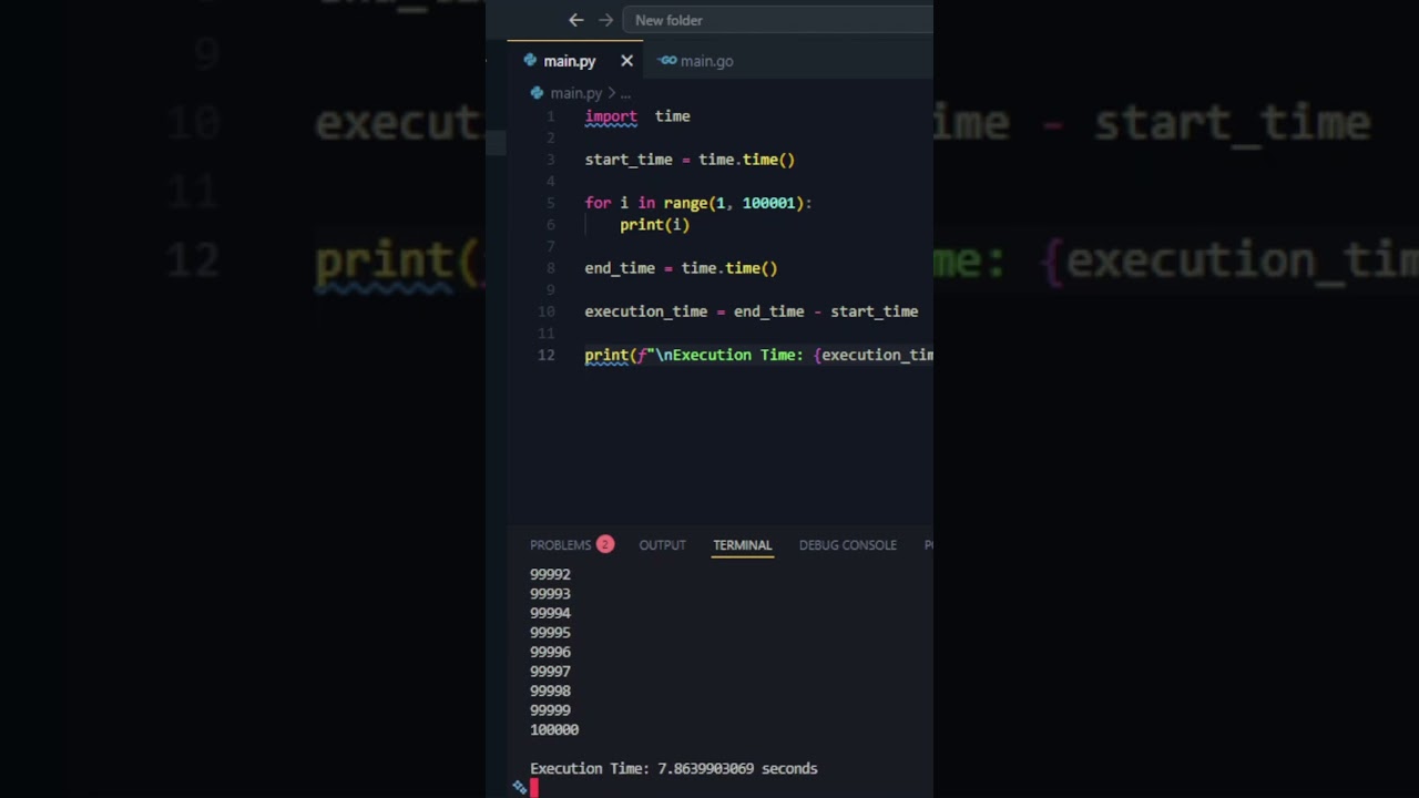 go vs python runtime comparison. #coding #meme #golang #python