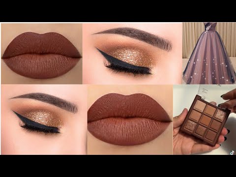 Easy Party Eye Makeup | Brown Glitter Eye Makeup Tutorial | Full Details Step By Step
