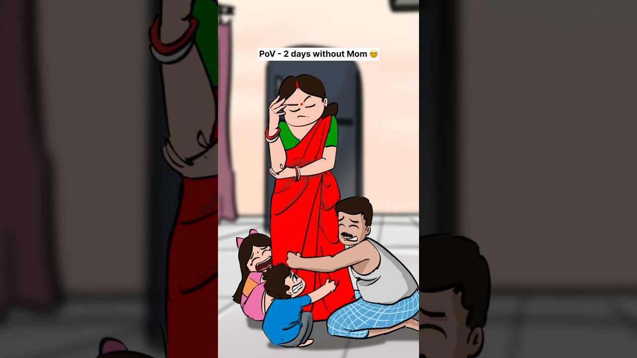 Home Without Mother 😭 | Relatable Family Animation  Story #animation #funny #mother #ytshorts
