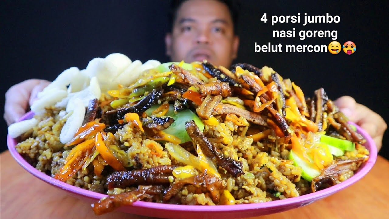PERTAMA KALI MUKBANG NASI GORENG BELUT MERCON PORSI JUMBO🤤🥵