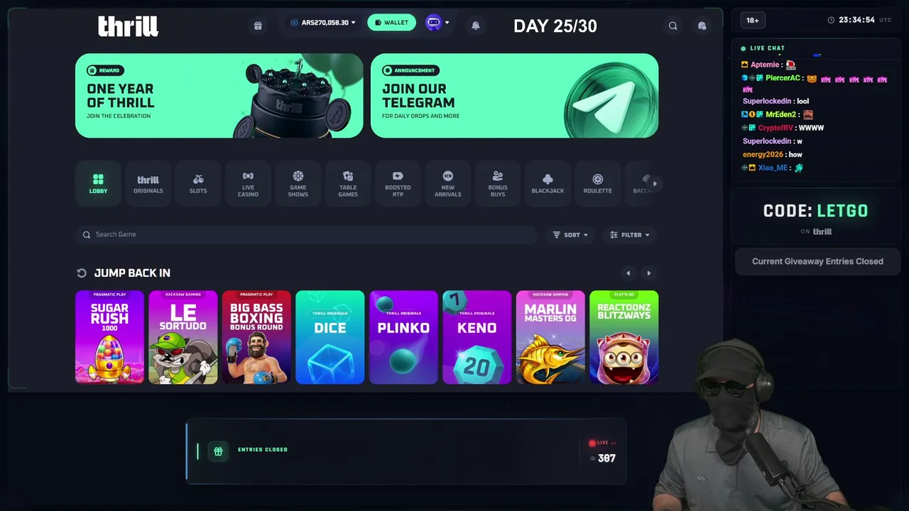 LETGO X THRILL STREAM STREAK DAY 25 / WEEKLY RUN IT UP OR RIP $50 / LGC / MINES / RAIN / EMOJI