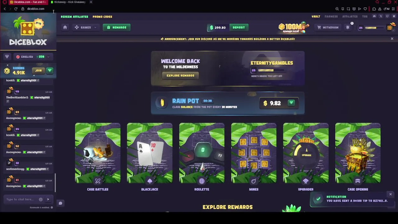 DICEBLOX 150,000 STARTING BALANCE | GIVEAWAYS ALL STREAM